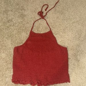 Corally pink halter crop top from American Eagle. Size XS.